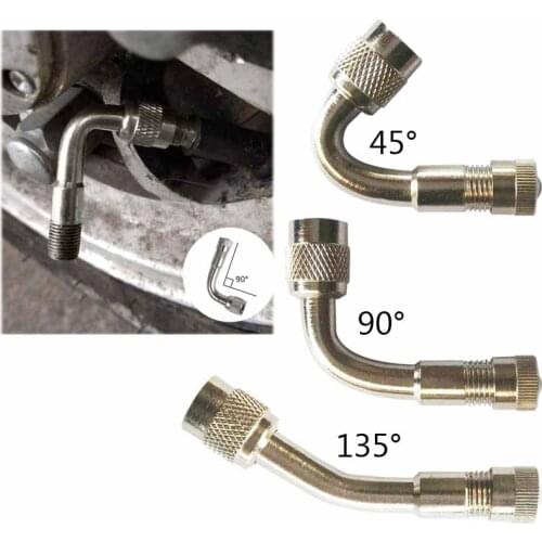1PC Valve Extenders Tire Stem Extension Brass Tube Valve Stem Adapter 45/90/135 Degree for Car Motorcycle Bicycl