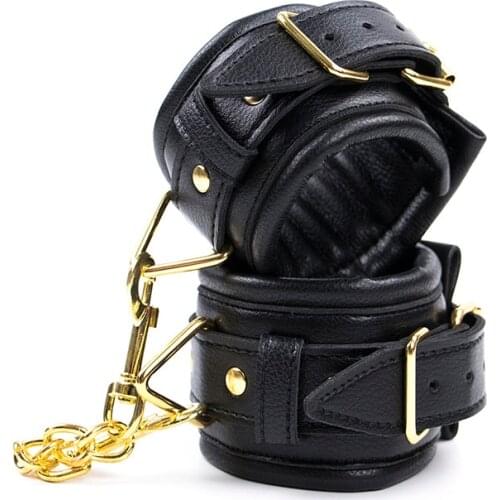 SM Bondage Sex Handcuffs Anklecuffs Fetish Flirt Leather Bondage Gear Femdom Sex Toys BDSM Handcuffs Adult Games for Couples