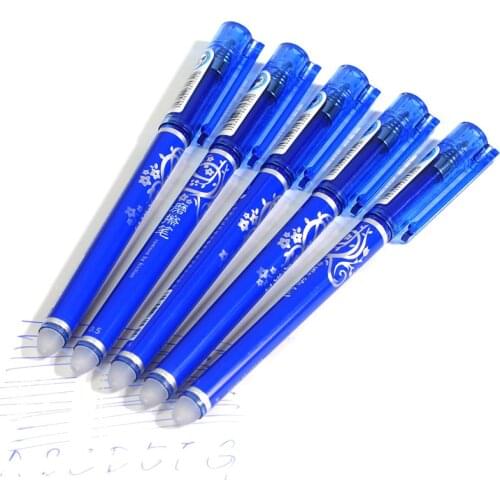 1PCS Erasable Ballpoint Pen or 10PCS Erasable Refill Set Style Washable Stationery Pens School Office 0.5mm Blue Ink Gel Pen