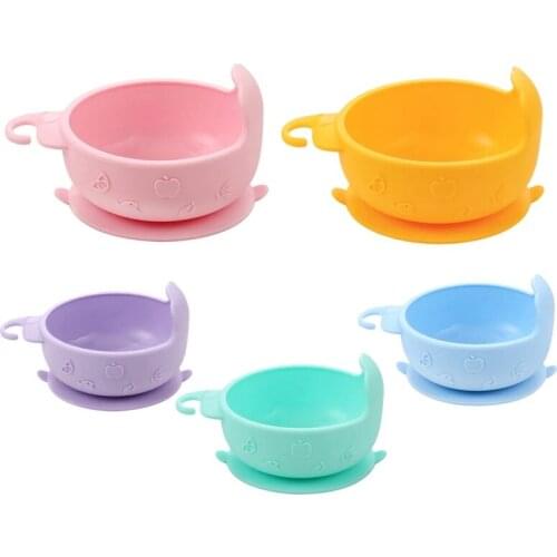 Baby Elephant Shape Silicone Suction Cup Base Bowl Slip Resistant Learning Feeding Tableware Kids Sucker Dishes Dinnerware