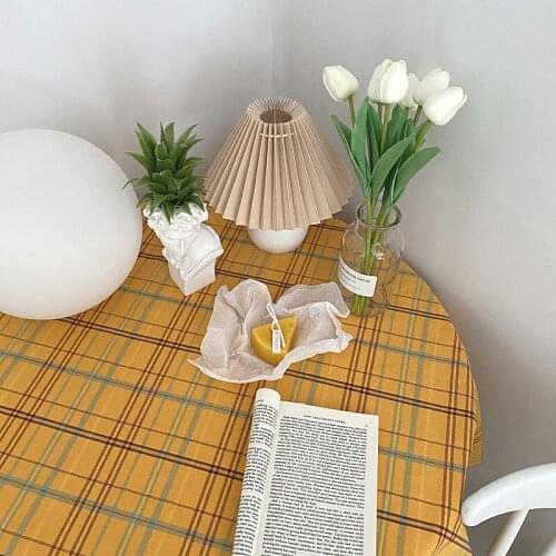 Korean Plaid Tablecloth: Girl Heart Sofa Towel Dining Room Desk Cloth Room Decoration Plaid Tablecloth Frosting