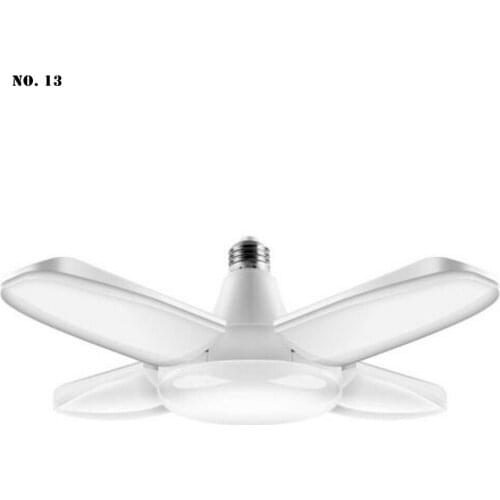 38W Fan Design Folding Light E27 Four Leaf Deformed Light Led Garage Lamp 90 Degrees Folding Bulb for Garage, Warehouse Lights