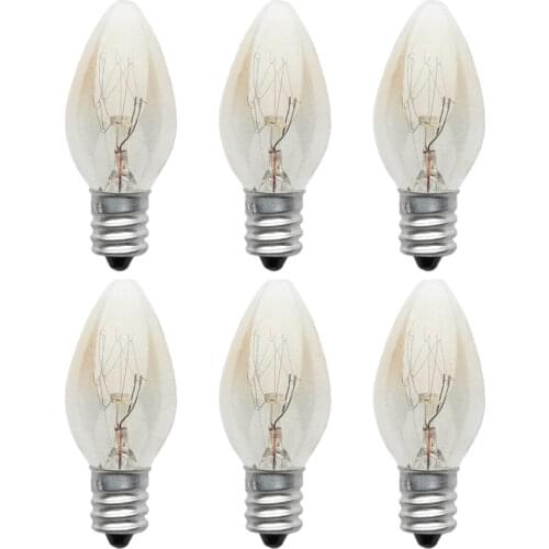 Light Bulb E12 Bulb 220V 10W C7 Tip Bulb E12 Small Screw Salt Lamp Aroma Lamp Night Light Incandescent Tungsten Lamp Bulb