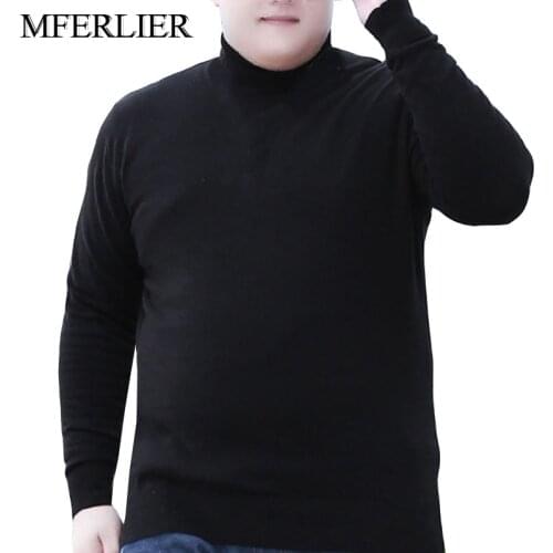 Autumn winter Men sweater 5XL 6XL 7XL 8XL Bust 143cm Plus size Solid color sweater men 3 colors