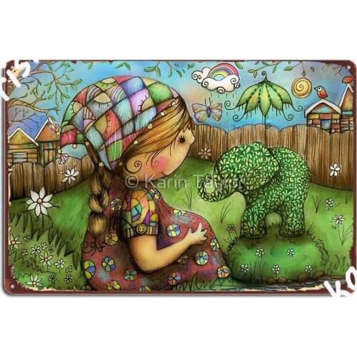 Theres An Elephant In My Garden Metal Sign Club Bar Funny Wall Decor Club Party Tin Sign Posters