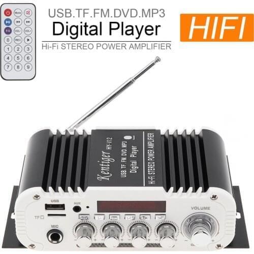 V12 2.1CH Bluetooth-compatible HI-FI Car Audio High Power Subwoofer Amplifier FM Radio Player Support SD / USB / DVD / MP3