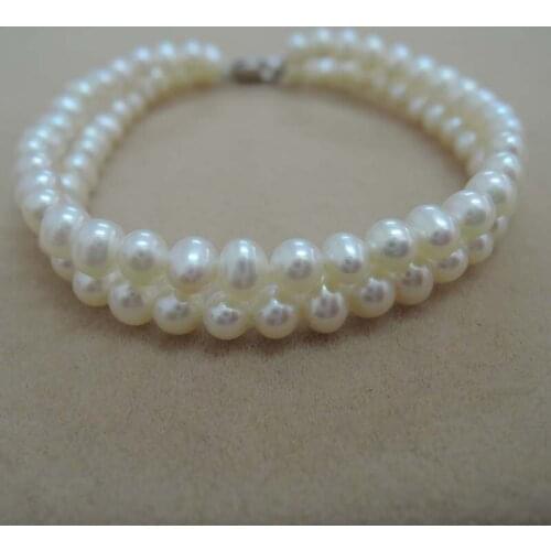 High quality 2 layer pearl BRACELET made of 100% NATURE FRESHWATER PEARL -AAA PEARL ROUND SHAPE ,MINI pearl 3-5 mm twist