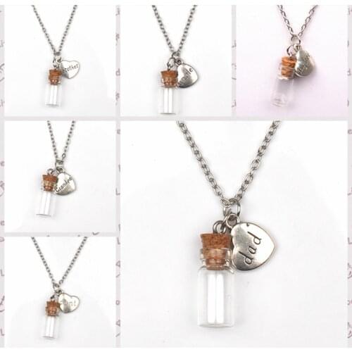 1pcs Memorial Necklace Family Member Urn Vial Necklace for Cremation Ashes Jewelry