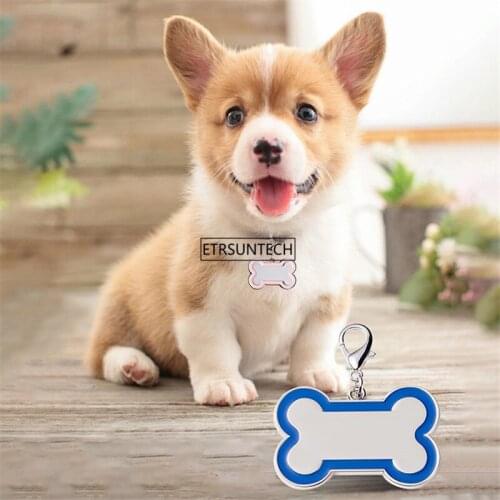 200pcs Dog ID Tag Dog Collar Pet Bone Name Pendant Bone Necklace Collar Puppy Cat Collar Accessory