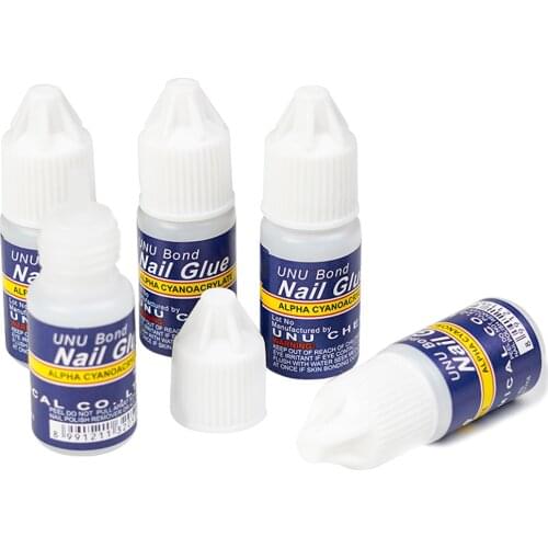 5 Bottles/lot 3g Fast-Dry Adhesive Nail Art Glue For UV Acrylic False Nails Tips Rhinestones Manicure Tools Nail Glue Set Te#95