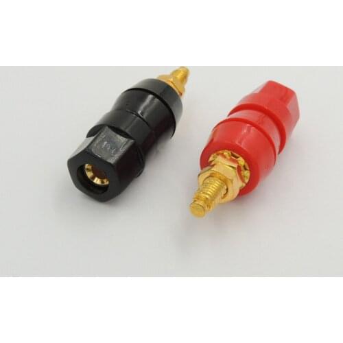 50PCS Gold plated audio Amplifier speaker Terminal Insulated binding post for 4mm Banana plug jack