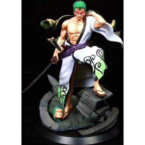 One Piece Anime Action Figure Roronoa Zoro Figma 34cm Model Statue Desktop Collection Oversized Decoration Toys For Children