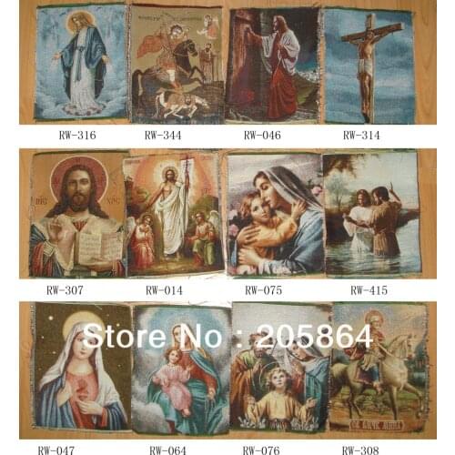 Free shipping hot sell small size fabric picture,new technical items,religion character Jesus and the Virgin Mary