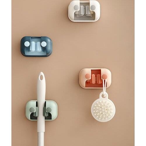 Household Brush Hanger Storage Rack Punch-free Mop Holder Bathroom Mop Hook Bathroom Hook and Broom Hanger