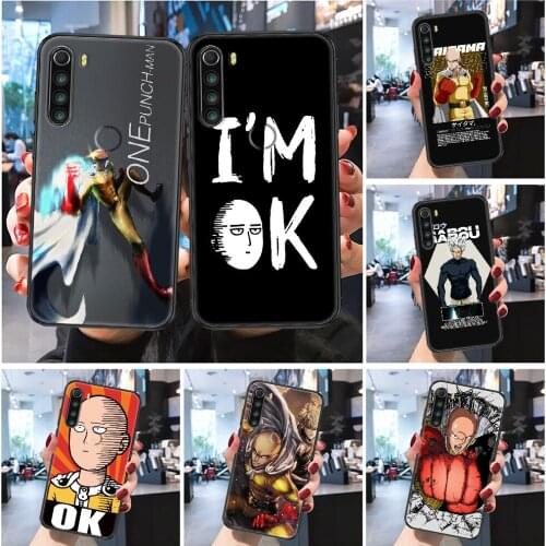 One Punch Man Anime Phone case For Xiaomi Redmi Note 7 7A 8 8T 9 9A 9S 10 K30 Pro Ultra Frosted black soft coque 3D cover art
