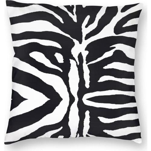 Black White Tiger Skin Throw Pillow Cover Polyester Cushions for Sofa Awesome Pillowcover Home Decor