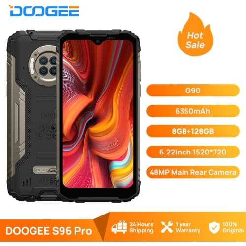 Sale DOOGEE S96 Pro Waterproof Rugged Phone 48MP Round Quad Camera 20MP Infrared Night Vision Helio G90 Octa Core 8GB+128GB