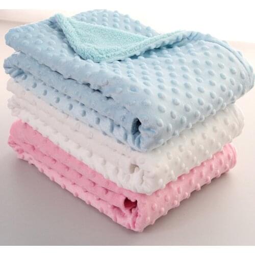 Double Layer Baby Blanket Swaddling Newborn Soft Fleece Blanket Winter Solid Bedding Set Cotton Quilt InfantBedding Swaddle Wrap