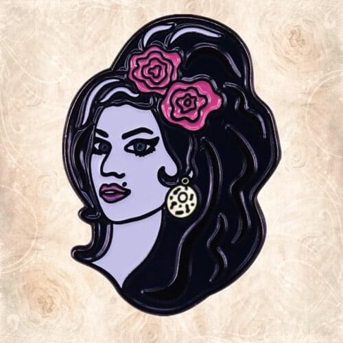 Amy Back to black Rehab Tears dry on their own Stronger than me Me&Mr Jones British Female Solo Artist Famous Singer enamel Pin