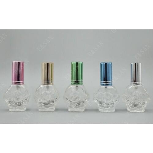 FX085-10ML Rose Transparent Glass Perfume Spray Bottle 100pcs/lot