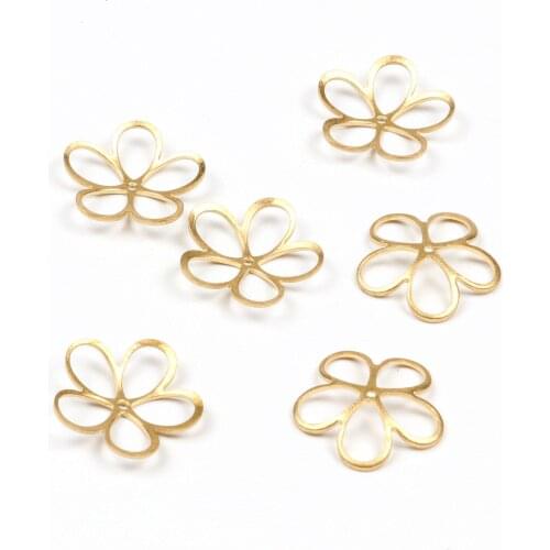 Brass Flower Charms, Raw Brass Earrings Findings,Raw Brass Pendant,Geometry Earrings Brass Charm,Jewelry Supplies, 18mm-RB1126