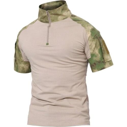Tactical Men Multicam Short T Shirt Camouflage Hunting Combat Shirt Paintball Clothes Military Uniform Shirts