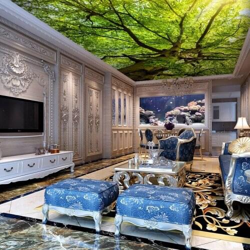 Customized Trees Ceiling Murals 3d Wall Photo Murals for Living Room Wallpaper 3d Wall Ceiling Murals Backdrop wallcoverings