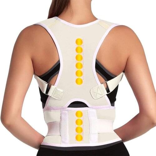Neoprene Magnetic Posture Corrector Back Corset Brace Straightener Shoulder Back Belt Black Spine Support Belt for Men Women