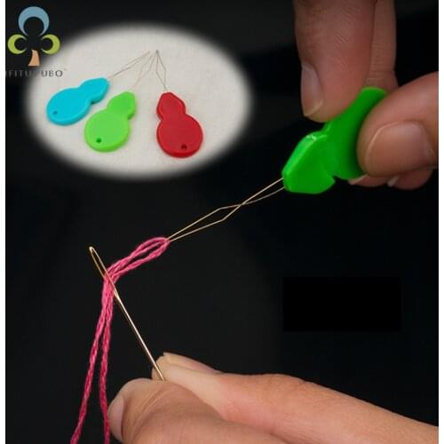 10Pcs Color Plastic Needle Threader Gourd-shaped Threader Threader Sewing Machine Accessories LXX