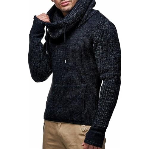2021 New Mens Sweaters Male High Street Solid Color Sweaters Slim Fit Knitted Pullover knitted sweater