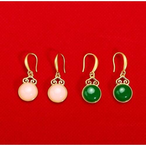 New Jewelry Gold Filled Zircon Female Retro Personality Ear Hook Earrings