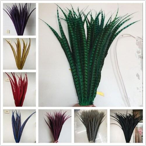 Wholesale 100pcs natural Lady Amherst Pheasant Feathers 70-80cm/28-32inch Wedding Accessories Stage performance diy Carnival diy