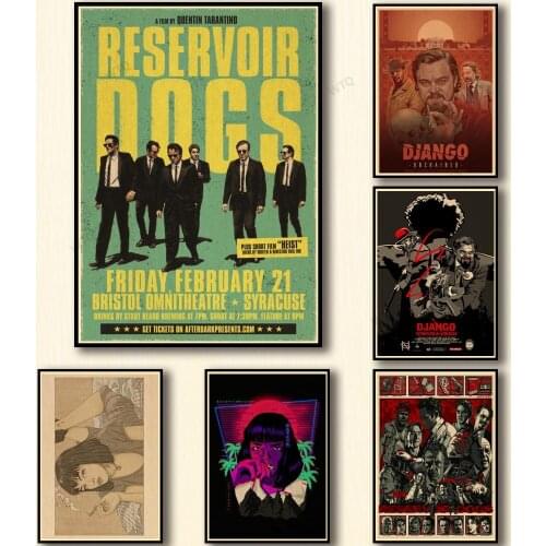 WTQ Retro Poster Quentin Tarantino Movie Anime Posters Wall Decor Canvas Painting Wall Art Picture Room Decor Home Decor