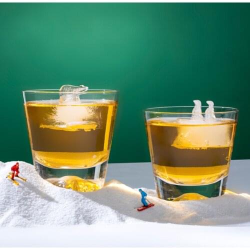 2PCS Silicone Penguin Shape Ice Cube Maker 3D Ice Cream Popsicle Mould DIY Dessert Kitchen Accessories For Whiskey Beer Wine