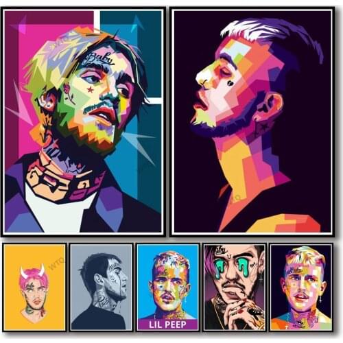 WTQ Lil Peep Funny Retro Poster Alternative Abstract One Piece Canvas Painting Wall Decor Wall Art Picture Room Decor Home Decor