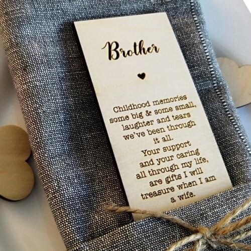 Brother Wedding Custom Place Cards,Wedding Gifts For Guests,Wooden Place Card,Rustic Wedding Decor,Wedding Decor, Napkin Rings