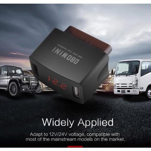 Universal 12V 24V LED Voltage Display Car Charger Socket Fast Charging Power Mini Dual USB Charger Adapter Car OBD Charging
