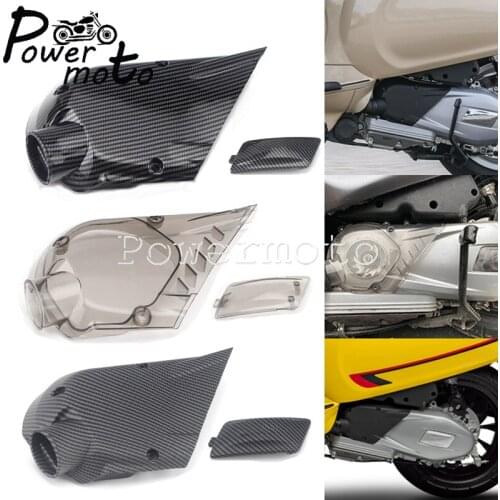 Smoke Carbon Motorcycle ABS Plastic Engine Transmission Case Protector Cover Gearbox Shell Parts For Vespa Sprint Primavera 150