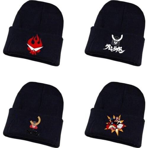 Anime Tengen Toppa Gurren-Lagann Knitted hat Cosplay hat Unisex Print Adult Casual Cotton hat teenagers winter Knitted Cap