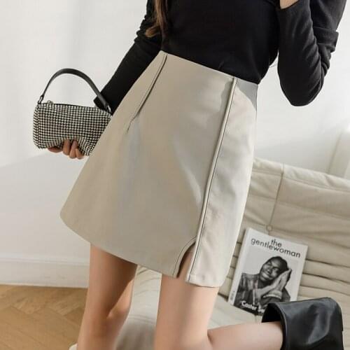 A word skirt will prevent sneaked away they new winter joker tall waist skirt sexy skirts pu leather skirt