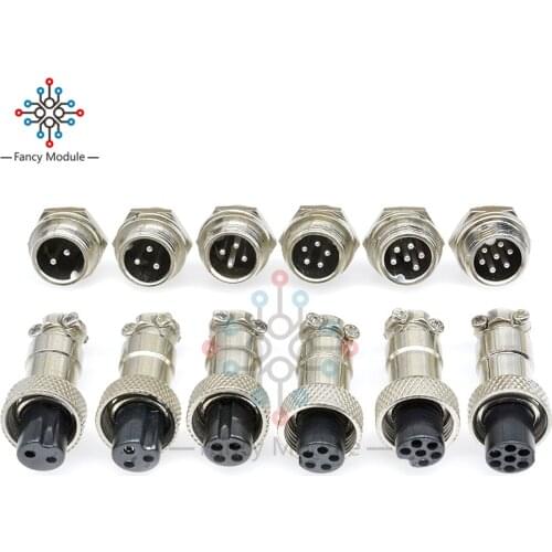 1set GX12 2/3/4/5/6/7Pin 12mm Aviation Plug Male + Female Socket Connector Screw Plug Thread Electrical Supplies Circular Socket