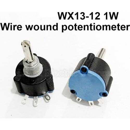 1pcs WX13-12 1W Single Loop Wirewound Potentiometer Series WX1-5B 1K / 2k2 / 4k7 / 10K / 3K3 10K potential