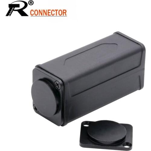 10sets/lot AC Power Device Coupler Case Plastic Housing Shell for Power Connector XLR 6.35mm Extender DIY Casing with 2 Caps