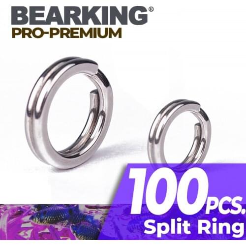 100Pcs bearking Classic Black ew Arrival Nearly white color split ring Fishing Connector Brand Fish Hooks hot model lure