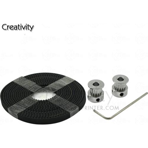 2X GT2 Pulley 20 Teeth Bore 5mm + GT2 6mm Timing Belt & 2X Idler 4X Tensioner for 3D printer RepRap