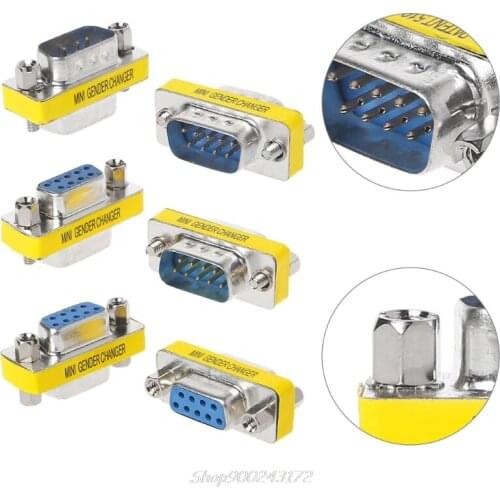 2Pcs DB9 MINI Gender Changer Adapter 9Pin RS232 Com D-Sub VGA Plug Connect Jy21 20 Dropship