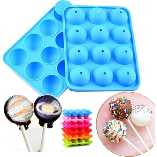 2Pcs Ball Shape Silicone Chocolate Baking Tools Lollipop Candy Sugarcraft Cake Decorating Tools DIY Ice Cubs Jelly Bakeware Set