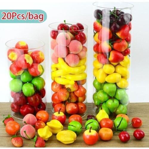 20Pcs/lot Artificial Mini Fruit Simulated Small Foam Fruit Christmas Fake Artificial Fruit Kitchen Wedding Decoration