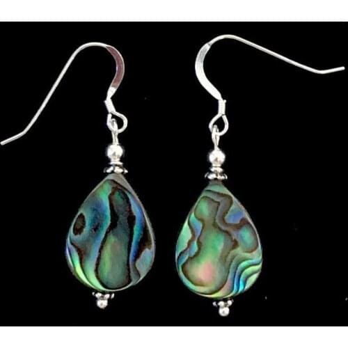 2021 Wholesale Trendy Ocean Abalone Shell Water Drop Earrings Women Jewelry Gold Color Sea Green Blue Piercing Earrings Bohemian