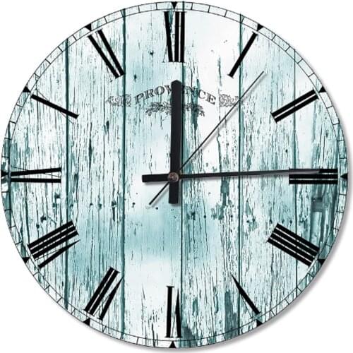 30 Cm Diameter Cracked Blue Wood Wooden Wall Clock Specialty Clock Home Decoration Gift Wall Clock Classy Stylish Clock